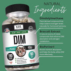 Kaya Naturals DIM Ultra | Supplement for Women and Men | Vegetable Capsules with Broccoli Extract & BioPerine | Herbal Supplement for Hormonal Support, Acne, Menopause, and Prostate – 180 Count