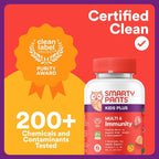 SmartyPants Kids Multivitamin & Immunity Gummies: Vitamins C, D, B6, B12, A, and Zinc for Immune Support, Biotin, Iodine, Gluten Free, Two Fruit Flavors, 60 Count (30 Day Supply)