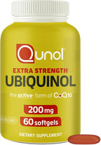 Qunol 200mg Ubiquinol, Powerful Antioxidant for Heart and Vascular Health, Essential for energy production, Natural Supplement Active Form of CoQ10, 60 Count