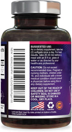 Coenzyme Q10 200mg per Serving Supplement - Ultra High Absorption, Antioxidant for Heart Health & Energy Production Support - CoQ10 (Ubiquinone) Co Q 10 Supplement & Vitamins 100mg Each - 120 Softgels