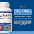 Lung, Bronchial & Sinus Health by Natural Factors, Natural Supplement for Respiratory Health and Easy Breathing, 45 tablets (45 servings)