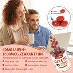 Lutein and Zeaxanthin Supplement Softgels: Eye Vitamins and Supplements with Vitamins C, E, Omega 3, Lutein & Zeaxanthin for Improving Vision and Relieving Eye Fatigue