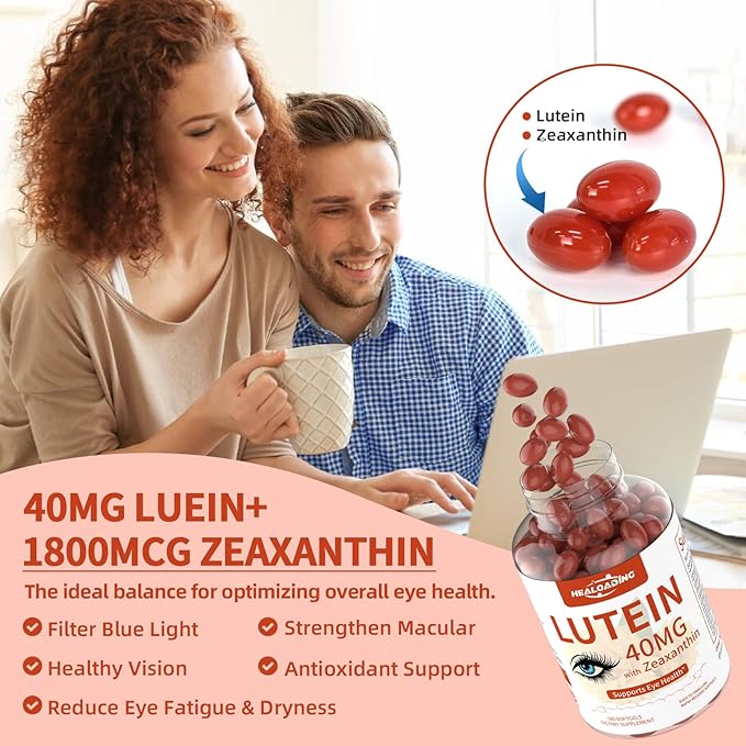 Lutein and Zeaxanthin Supplement Softgels: Eye Vitamins and Supplements with Vitamins C, E, Omega 3, Lutein & Zeaxanthin for Improving Vision and Relieving Eye Fatigue