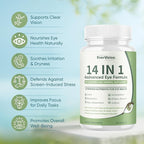 Evervision 14 in 1 Advanced Eye Formula, Neurobella Eye Vitamin and Mineral Supplement with Zinc, Lutein, Zeaxanthin & Bilberry Extract, 60 Capsules (1)