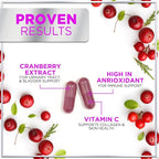 Cranberry Extract 500mg Per Serving Supplement Pills - 3X Strength Concentrated Whole Fruit Cranberry with Vitamin C, Triple Strength for Cleanse & Urinary Tract Health Support - 120 Capsules