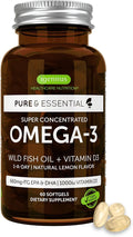 Igennus Advanced rTG Omega-3 IFOS Certified Wild Fish Oil & Vitamin D3, 1-a-Day, Fatty Acids EPA & DHA, Fast-Acting Triglyceride Form, Ultra Pure & Non-GMO, 60 Softgels