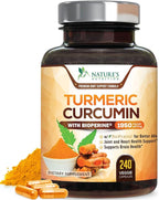 Turmeric Curcumin Supplement - 95% Curcuminoids with Organic Turmeric & BioPerine Black Pepper for Best Absorption - Daily Joint & Immune Health Support, Vegan, Non-GMO, Bottled in USA - 240 Capsules