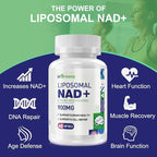 inGreens 900mg Liposomal NAD+ Supplement with 300mg Trans Resveratrol - Superior Absorption, Replaces NMN, Boost NAD+ for DNA Repair, Energy & Longevity, Aging Defense, 120 Softgels