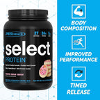 PEScience Select Protein Powder, Whey and Casein Blend, Lean Protein Powder for Women and Men, Low Calorie, Low Carb, Keto Friendly, Gluten Free, Frosted Sugar Cookie - 27 Servings