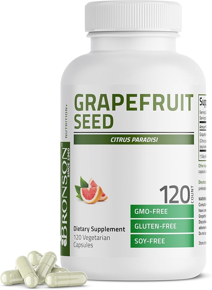 Bronson Grapefruit Seed Extract Citrus per Serving Paradisi Supports Immune Health & Helps Maintain a Healthy Gastrointestinal Tract - Non-GMO, 120 Vegetarian Capsules