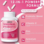 Vaginal Probiotics for Women, 70 Billion CFU for Vaginal Health, pH Balance, Urinary Tract, Digestive with Prebiotics, Organic Cranberry & D-Mannose for Vaginal Odor & Flora Supplements - 60 Capsules