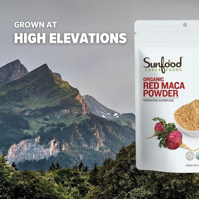 SUNFOOD Organic Red Maca Powder, 8 OZ