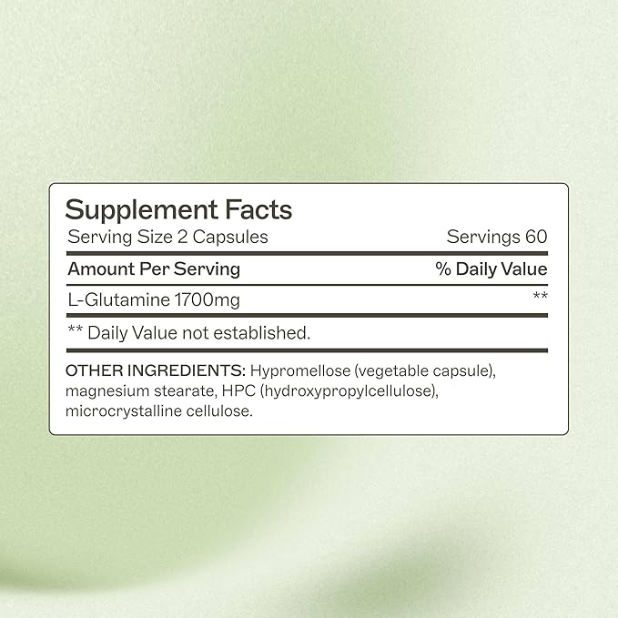 Amy Myers MD L-Glutamine Capsules - Digestion Supplement to Aid Healthy Gut Barrier - Supports Muscle Recovery & Aids Against Sweet Cravings - Formula for Immune Health - 120 Capsules (60 Capsules)