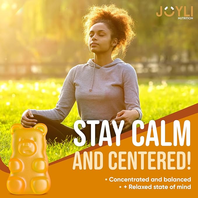Joyli L Tyrosine Gummies 1000MG - L-Tyrosine Supplement for Kids & Adults - Calm & Focus Gummies for Brain, Memory, Mood, and Energy - 500mg L- Tyrosine Powder per Gummy - Vegan, Gluten-Free