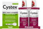 Cystex Urinary Tract Infection Support Cranberry Prebiotic Supplement for UTI Protection & Urinary Health Maintenance, D-Mannose & Vitamin C, 7.6 oz (2 Pack) + Cystex Urinary Tract (UTI) Test Strips for Women & Men, FSA HSA Eligible & Approved, at Home...