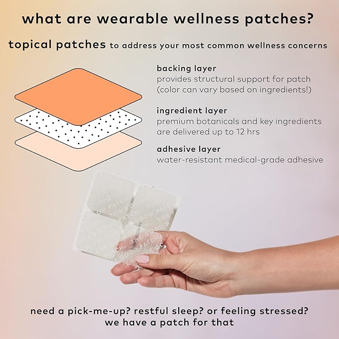 The Good Patch Slumber Sleep Patch Support, Melatonin Free, Sustained Release, Natural Patch with L-Theanine, Magnesium, Tart Cherry Extract, Plant Powered Wearable Wellness (24 Total Patches)