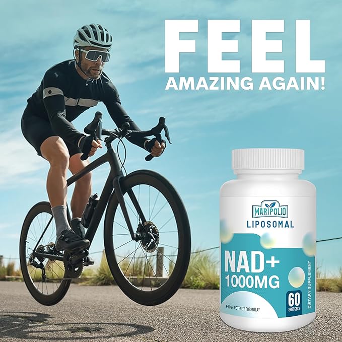 Liposomal NAD+ 1000 mg Supplement | High Bioavailability Liposomal Delivery | Cellular Energy & Wellness Support | Pure NAD+ Dietary Supplement | 180 Softgels