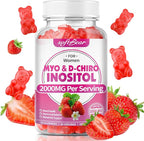 softbear Inositol Supplement for Women, Myo-Inositol & D-Chiro Inositol Gummies Ideal 40:1 Ratio for Female Health & Wellness, Sugar-Free/Veagn/GMO-Free, Strawberry Flavor, 60 Count