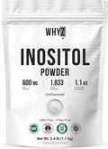 Pure Myo-Inositol Powder Unflavored Inositol Supplement Powder 2.4 lb for Women and Men Smooth-Mixing for Daily Balance and Wellness Vegan Non-GMO Gluten-Free, 1100g