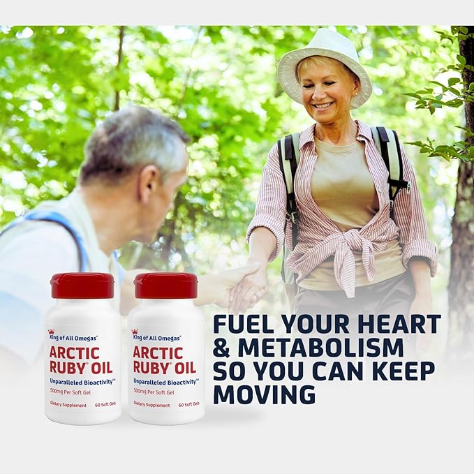 Arctic Ruby Oil - Omega 3 Supplement with Astaxanthin 2mg - Contains Essential Fatty Acids & Antioxidants - Supports Heart, Brain, Eye, Skin, Joint & Immune Health - 60 Softgels (2 Pack)