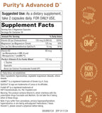 Purity Products Advanced D from Vitamin D3 Super Formula - Packed with Vitamin D, Vitamin K2, Zinc, Magnesium Citrate, Boron and Taurine - 60 Vegetarian Capsules