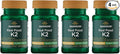 Swanson Maximum Strength Vitamin K2 (MK-7) Bone and Heart Health Supplement for Adults Over 50 Seeking Calcium Regulation - 200 mcg from Japanese Natto (30 Softgels, 4 Pack)