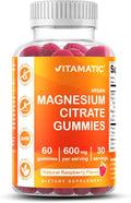 Vitamatic Magnesium Gummies 600mg per Serving – 60 Vegan Count for Relaxation, Muscle, Bone, and Energy Support