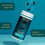 Iwi Life Heart Omega-3, 120 Softgels (60 Servings), Vegan Plant-Based Algae Omega Fatty Acids + EPA, Heart Health Support Dietary Supplement, Krill & Fish Oil Alternative, No Fishy Aftertaste