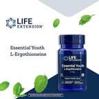 Life Extension Essential Youth L-Ergothioneine and Bio-Fisetin Cellular Health Capsules, 30 Count Each