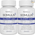 Somulin Nighttime Complex Sleep Aid - Powerful All-Natural Maximum Strength Formula - Fall Asleep & Stay Asleep - Rest & Refresh - Melatonin Valerian Chamomile & 5-HTP - 60 Capsules (Pack of 2)