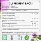 Milk Thistle Capsules 1000mg, Potent 9:1 Extract, Liver Health Support, Detox & Cleanse, Antioxidant & Gut Health, Non-GMO, Gluten-Free, 90 Capsules