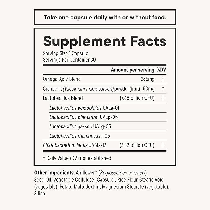 Daily Nouri Probiotics for Women | Vaginal Health + Urinary Tract Support | Vaginal pH & Microbiome Balance | 5 Clinically Studied Strains + Cranberry & Omega | 60-Day Supply