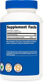 Nutricost Potassium Citrate 99mg, 240 Capsules - Gluten Free, Non-GMO