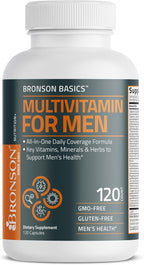 Bronson Multivitamin for Men All-in-One Daily Coverage Formula Key Vitamins, Minerals & Herbs to Support Men's Health, 120 Capsules