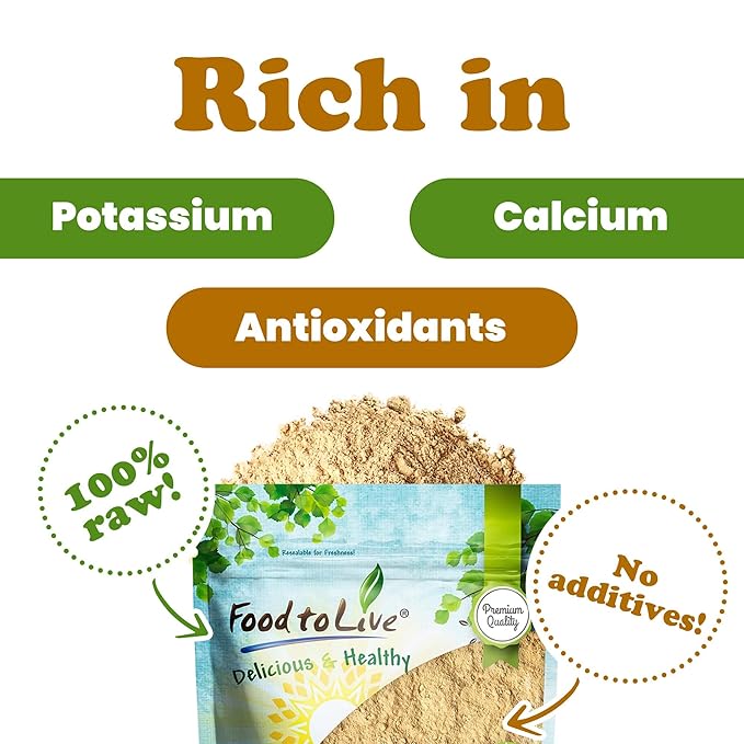 Food to Live Yellow Maca Powder, 8 Pounds – Raw Ground Maca Root, Vegan, Kosher, Keto, Non-Gelatinized, Bulk, Rich in Vitamin C