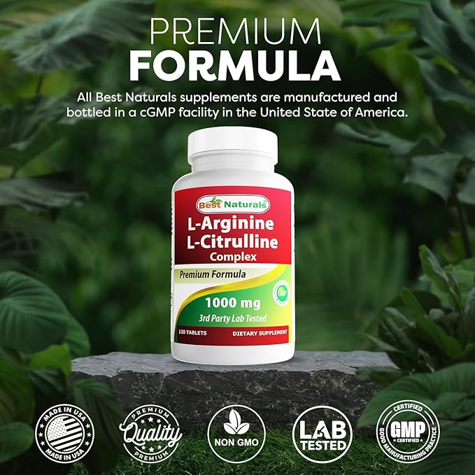 Best Naturals Arginine Citruline Complex 1000 Mg 120 Tablets