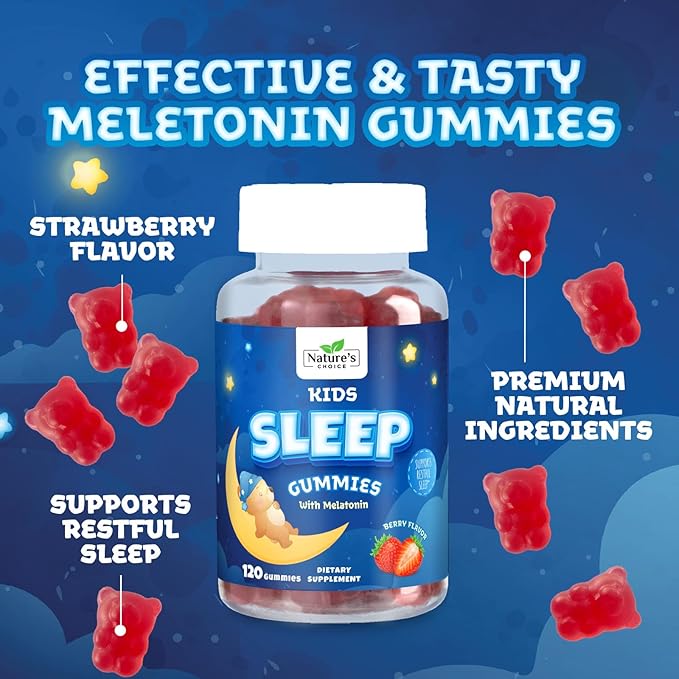 Kids Melatonin Gummies - 2mg Melatonin Per Serving - Best Children's Melatonin Gummy for Restful Sleep - Kids Chewable Sleep Supplement - Natural Tasty Berry Flavor - Non-GMO Vegan - 120 Gummies