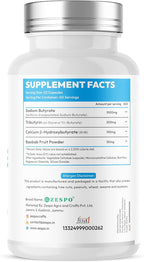 Zespo Sodium Butyrate 1000 mg (1350 mg Advanced Complex) – Micro-Encapsulated Butyrate with Tributyrin, Calcium BHB & Baobab 120 Vegan Capsules (60 Servings)