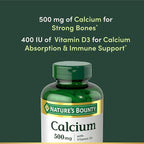Nature’s Bounty Calcium Plus 400 IU Vitamin D3, Immune Support & Bone Health, 300 Tablets