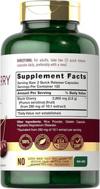 Carlyle Black Cherry Extract Concentrate | 240 Capsules | Non-GMO and Gluten Free Formula | Prunus Serotina Supplement