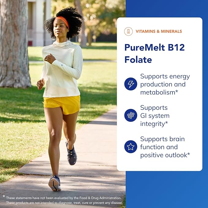 Pure Encapsulations PureMelt B12 Folate - Active B Vitamin with L-5-MTHF - Metabolism Support & Red Blood Cell Function* - Non-GMO & Vegan - 90 Lozenges