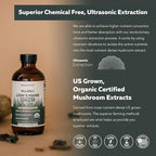 MycoMax Lions Mane Extract - 70% Beta Glucans, Max Potency Organic Lions Mane Supplement, US Grown + Ultrasonic Extraction - 500 mg per serving - Mental Clarity, Focus and Memory - 8 oz.