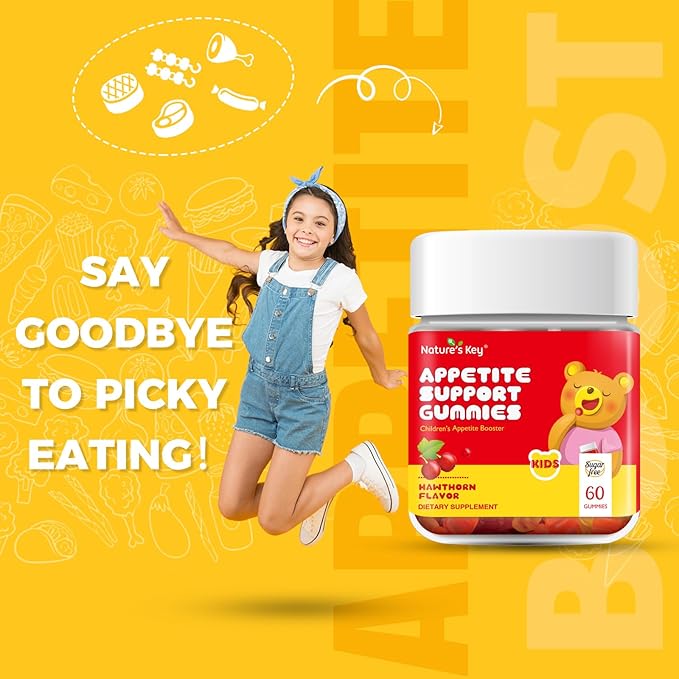 Nature's Key Appetite Booster Gummies for Children, Promote Eating Desire & Healthy Weight, 60 Count Pack