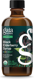 Gaia Herbs Black Elderberry Syrup Kids Daily - Delicious Immune Support Supplement for Kids* - Organic Black Elderberries & Honey - USDA Certified Organic Syrup - 3 Fl Oz (About 18 to 26 Servings)