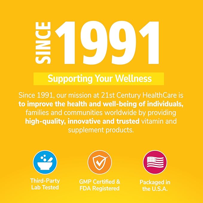 21st Century Biotin 10,000 mcg Tablets (360 Count), High Potency Biotin Supplement, Supports Hair, Skin & Nail Health, Gluten & Sugar-Free, Daily Vitamin B7 Supplement, Non-GMO