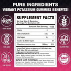 Potassium Citrate Gummies, High Potassium Supplement (1000mg), Supports Leg Cramps & Muscle Health, Suitable for Adults & Kids, Vegan, Non-GMO, 60-Count