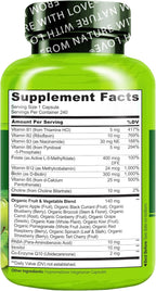 NATURELO Vitamin B Complex, 240 Capsules, Vegan, CoQ10, Methyl Folate, Biotin, Fruit & Veg Blend, Supports Energy and Healthy Stress Response, Super B Complex Vitamins for Women and Men