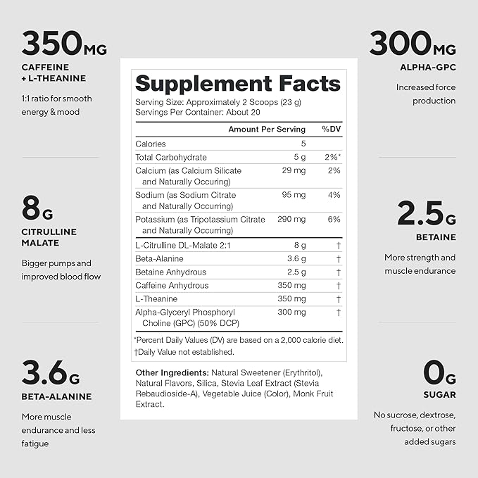 LEGION Pulse Pre Workout - All Natural Nitric Oxide Preworkout Drink to Boost Energy, Creatine Free, Naturally Sweetened, Beta Alanine, Citrulline, Alpha GPC (Sour Candy)