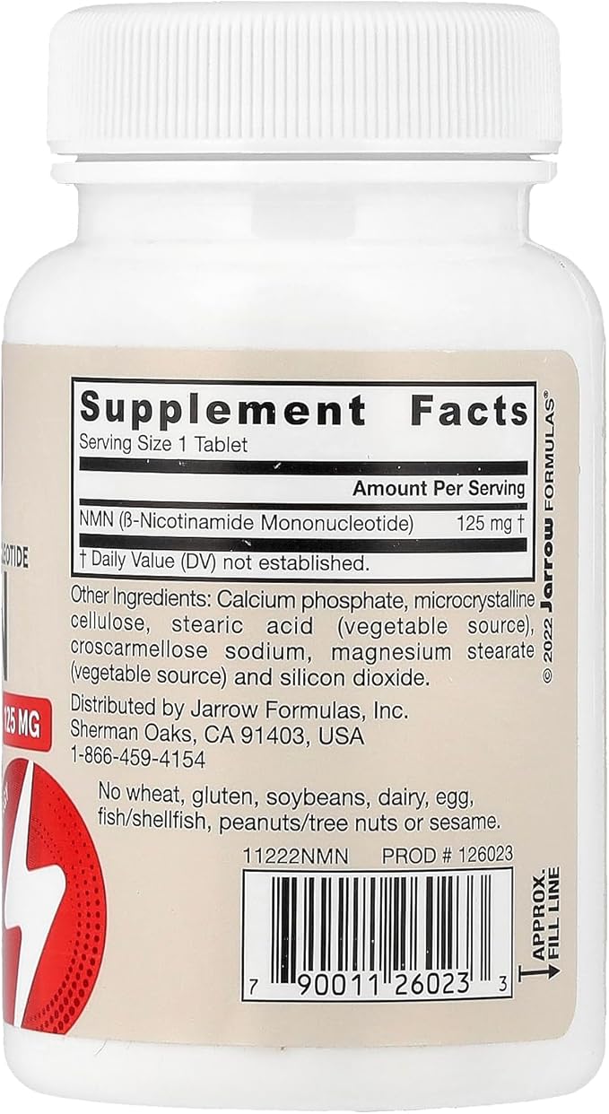 Jarrow Formulas Vegan NMN, 125 mg, 60 Tablets
