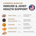 4-in-1 Turmeric Joint Support Supplements with Garlic and BioPerine - 2360 mg High Potency Herbal Blend for Mobility, Everyday Flexibility, Digestive Comfort, Active Aging Support (120ct, Pack of 2)